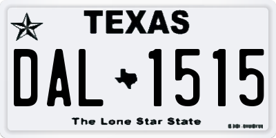 TX license plate DAL1515