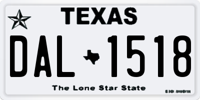 TX license plate DAL1518