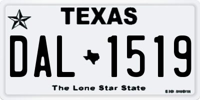 TX license plate DAL1519