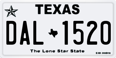 TX license plate DAL1520