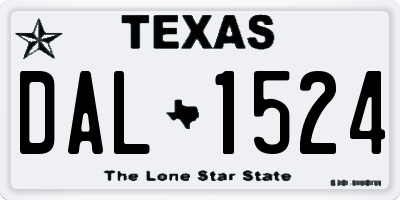 TX license plate DAL1524