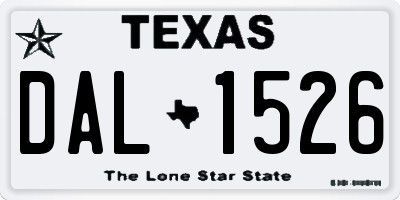 TX license plate DAL1526