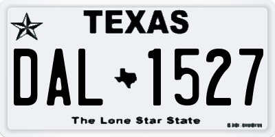 TX license plate DAL1527