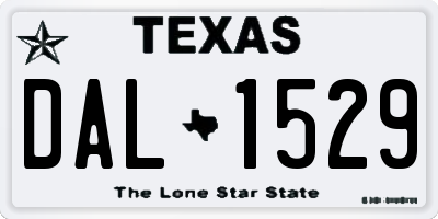 TX license plate DAL1529