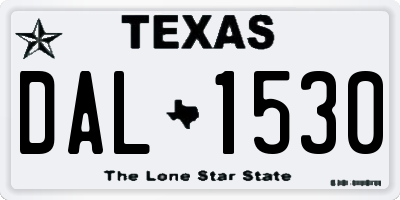 TX license plate DAL1530