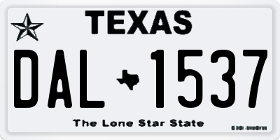 TX license plate DAL1537