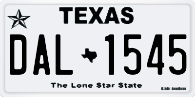 TX license plate DAL1545