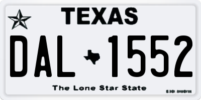 TX license plate DAL1552