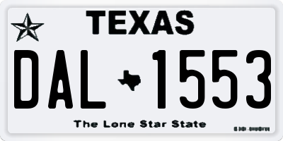 TX license plate DAL1553