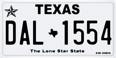 TX license plate DAL1554