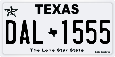 TX license plate DAL1555