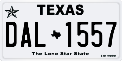 TX license plate DAL1557