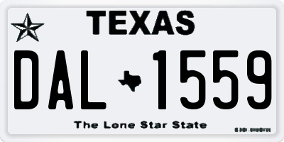 TX license plate DAL1559
