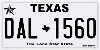TX license plate DAL1560