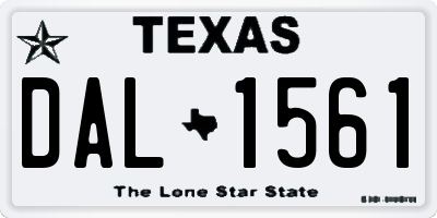 TX license plate DAL1561
