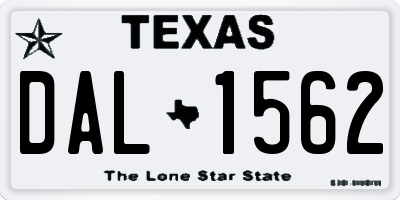 TX license plate DAL1562