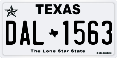 TX license plate DAL1563