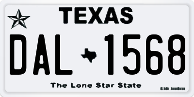 TX license plate DAL1568