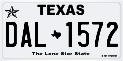 TX license plate DAL1572