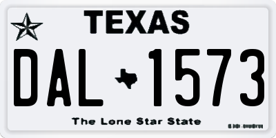 TX license plate DAL1573