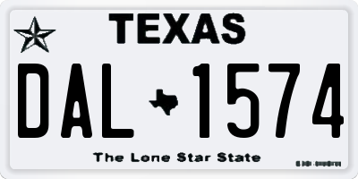 TX license plate DAL1574