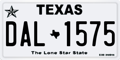 TX license plate DAL1575