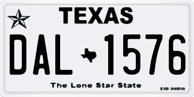 TX license plate DAL1576