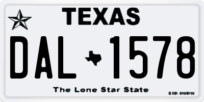 TX license plate DAL1578