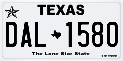 TX license plate DAL1580