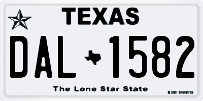 TX license plate DAL1582