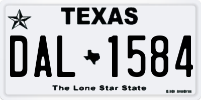 TX license plate DAL1584
