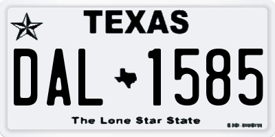 TX license plate DAL1585