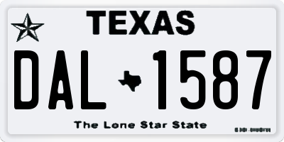 TX license plate DAL1587