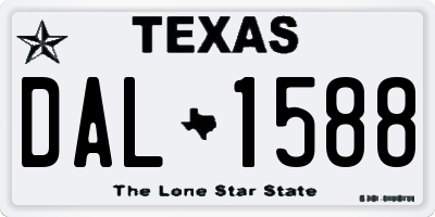 TX license plate DAL1588