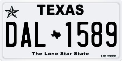 TX license plate DAL1589