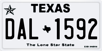 TX license plate DAL1592