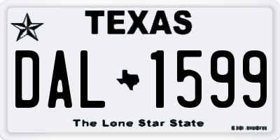 TX license plate DAL1599
