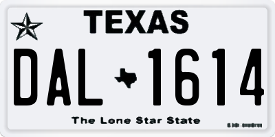 TX license plate DAL1614