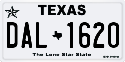 TX license plate DAL1620