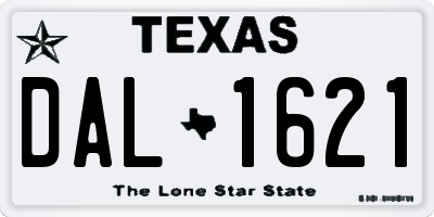 TX license plate DAL1621