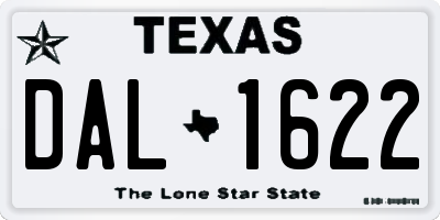 TX license plate DAL1622