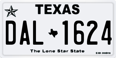 TX license plate DAL1624