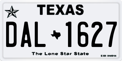 TX license plate DAL1627