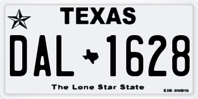 TX license plate DAL1628