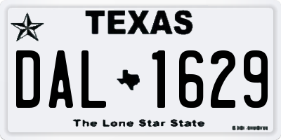 TX license plate DAL1629