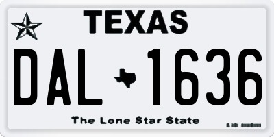 TX license plate DAL1636