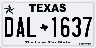 TX license plate DAL1637