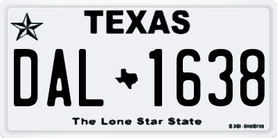 TX license plate DAL1638