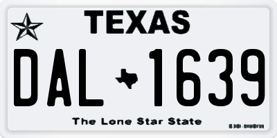TX license plate DAL1639