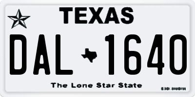 TX license plate DAL1640